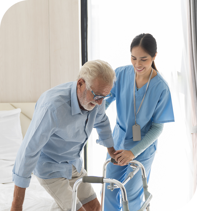 Intervenante Stayhome pour l'aide au lever et coucher d'un bénéficiaire